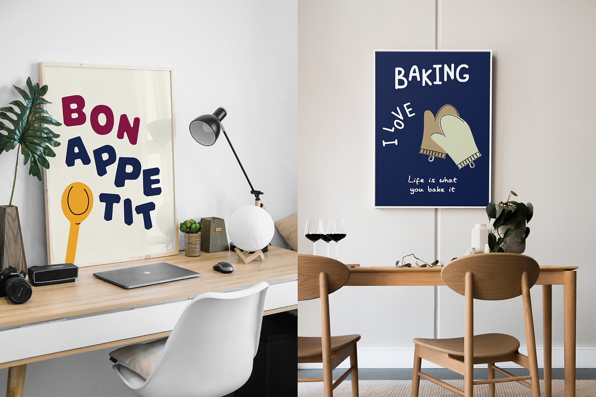Kitchen Poster Wall Art Design Print, an Object Graphic by digitalsbydepi (Photo 3 of 8)