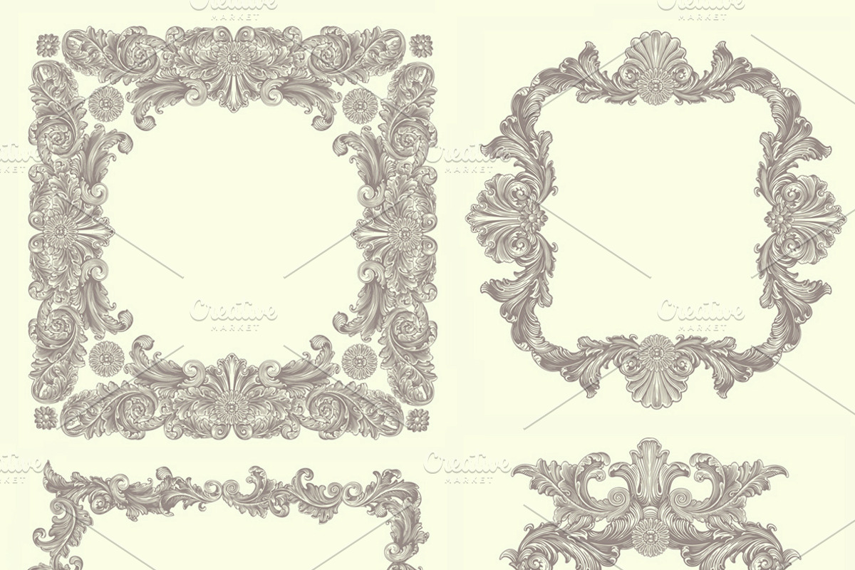 Collection vintage engraved frames., a Decorative Illustration by Vector Engraving (Photo 13 of 31)