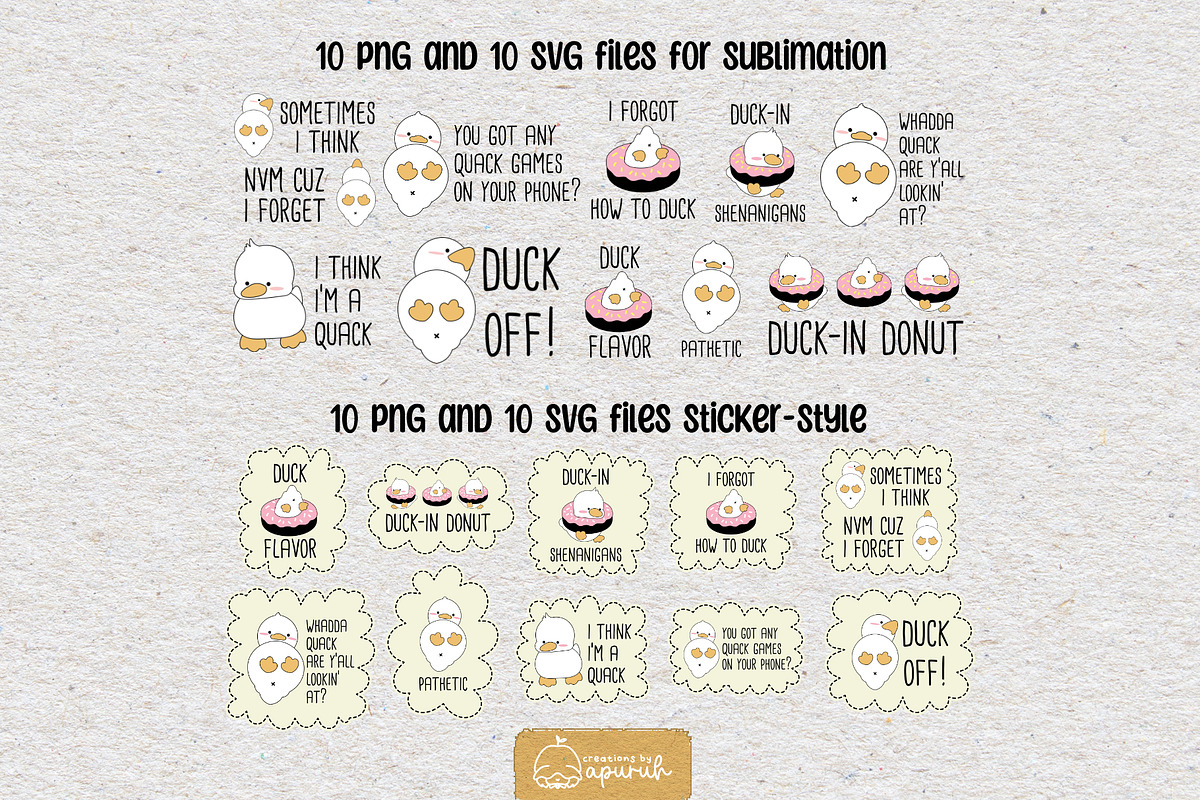 Cute Duck Funny Witty Quotes Meme 1, a Stationery Template by creationsbyapuruh (Photo 5 of 7)
