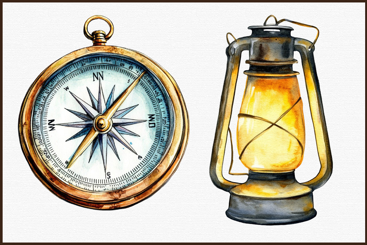 Watercolor Camping Clipart - Travel, an Illustration by Sublimation Artist (Photo 3 of 6)