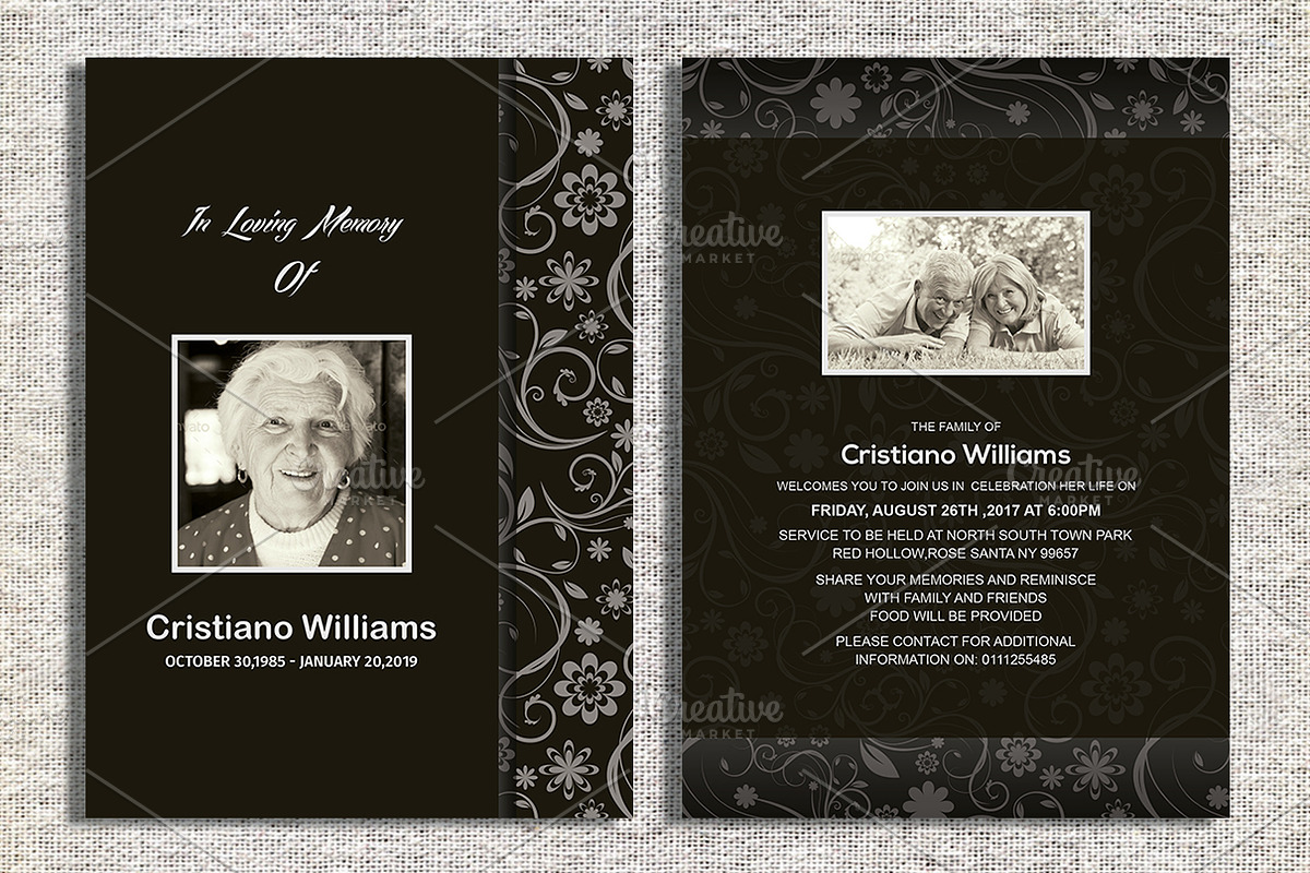 Funeral Announcement or Invitation, an Invitation Template by Madhabi Studio