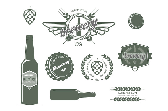 Vector Brewery Labels.