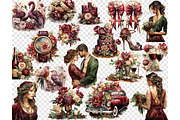 Bohemian Wedding Clipart | Marsala, a Person Illustration by GlamArtZhanna (Thumbnail 4 of 5)