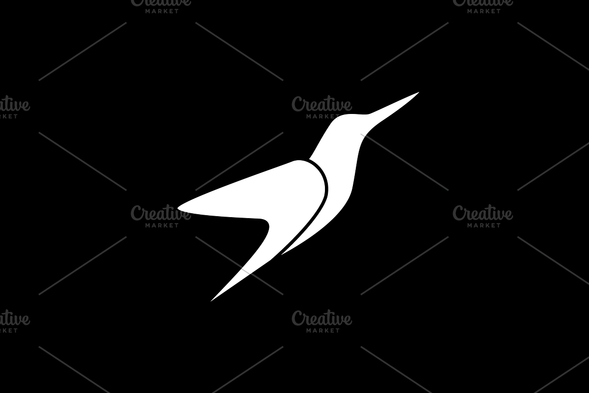 heron bird flying flat modern logo, a Branding & Logo Template by devastd