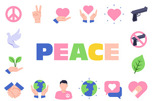 Peace icons. Peace Day icon set., an Icon by Mark Skitsky