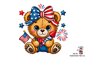 4th of July Cute Bear PNG Bundle, an Illustration by Clipart Bloom (Thumbnail 4 of 11)