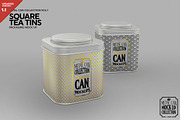 Square Tea Tins  Packaging Mock Up, a Cups & Container Mockup by INCDesign (Thumbnail 1 of 5)
