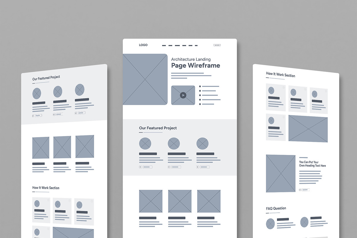 Architecture Landing Page Wireframe, a Wireframe Template by MightyDesign (Photo 1 of 9)
