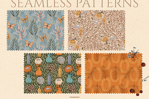 Boho Blossoms Clipart And Patterns