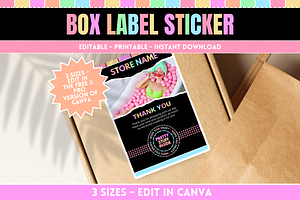 Pastel Neon Box Label Stickers, a Print Template by SunshineStudioBoutique
