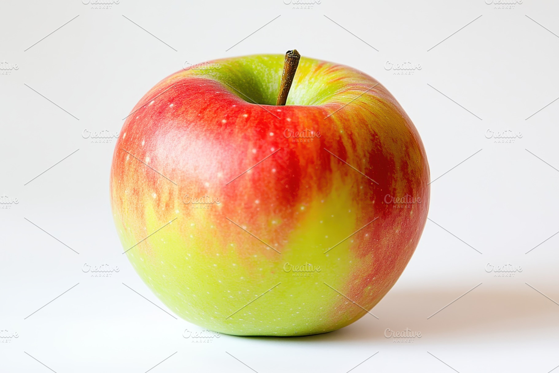 Ripe apple with a blend of green, a Photo by Pavel_design