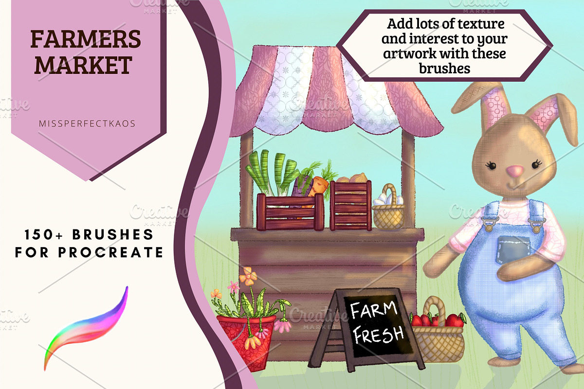 Farmers Market-150 Procreate Brushes, a Brush Add-On by MissPerfectKaos (Photo 1 of 11)