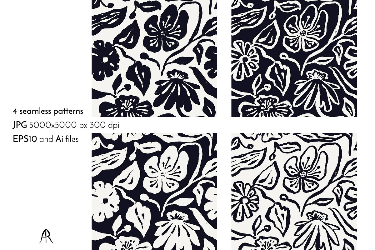 Organic Ink Abstract Floral Pattern, a Pattern Graphic by Rose Design (Photo 3 of 10)