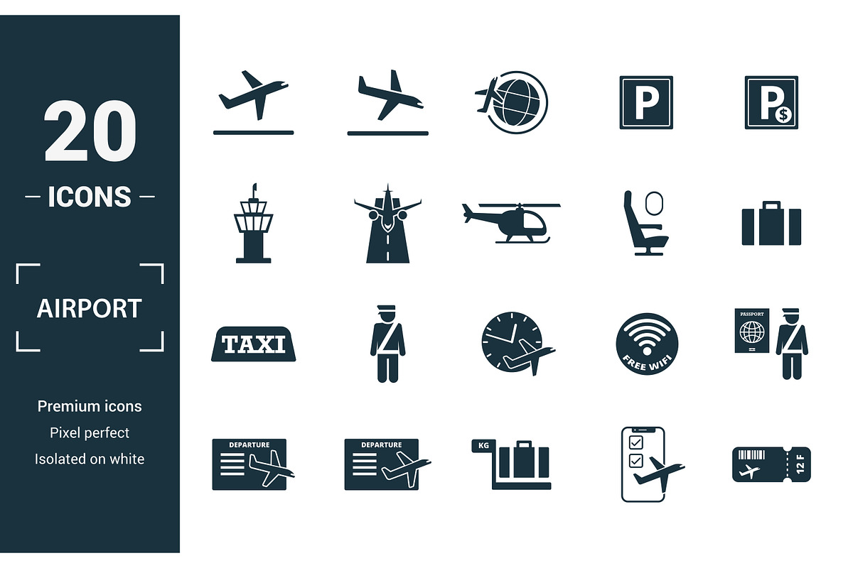 Airport Filled Icon Set, an Object Graphic by Aimagenarium@gmail.com (Photo 1 of 3)