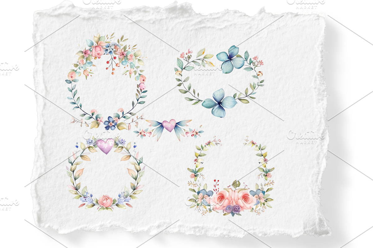FLORAL RHAPSODY | 18 Wreath CLIPARTS, a Decorative Illustration by RefinedFantasyStudio (Photo 4 of 4)