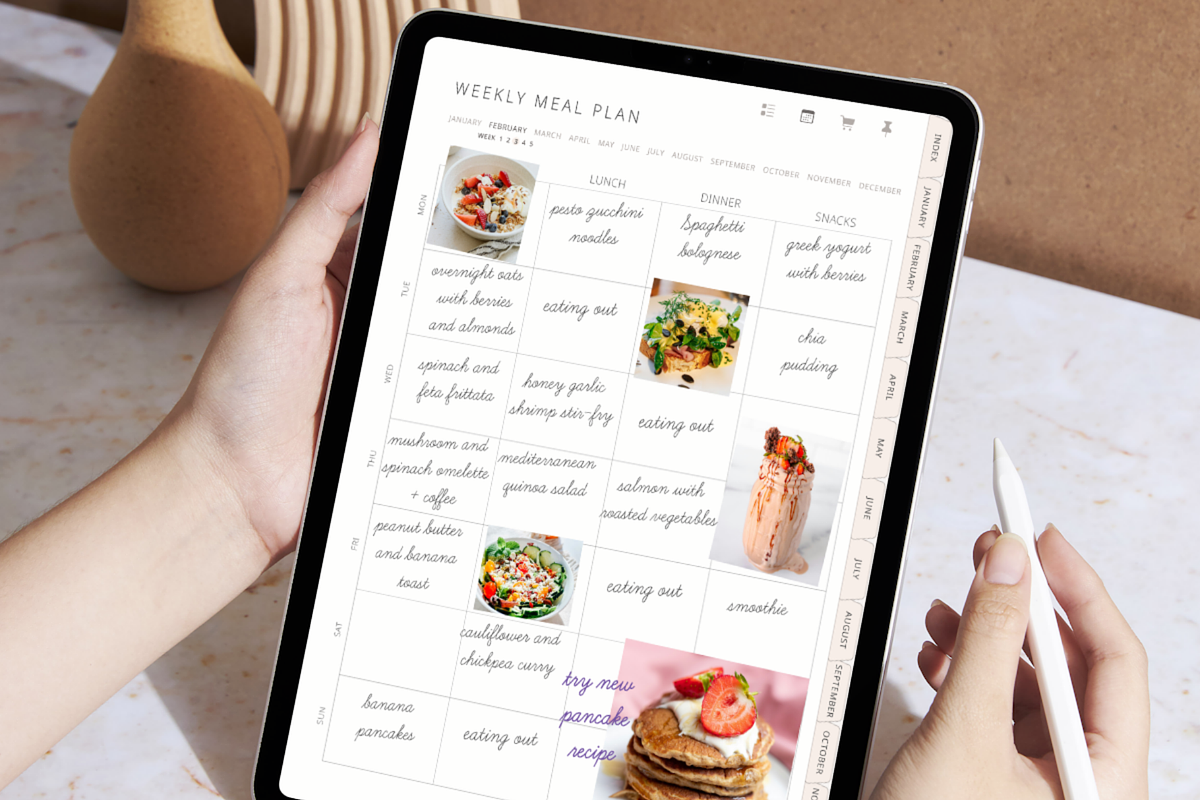 Digital Meal Planner for GoodNotes, a Templates & Theme by OrganizationOasisRo (Photo 1 of 10)