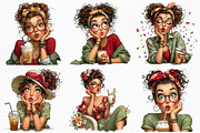 Whimsical Summer Coffee Girl Clipart, an Illustration by Craft Nest (Thumbnail 9 of 12)