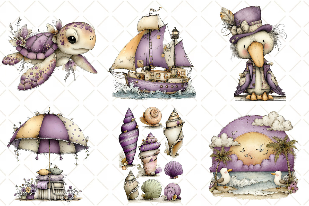 Whimsical Summer Clipart, an Illustration by Black Bird Studio (Photo 3 of 4)