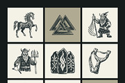 Vintage Viking Art Icon Set, a Person Illustration by Creative Stall (Thumbnail 8 of 9)