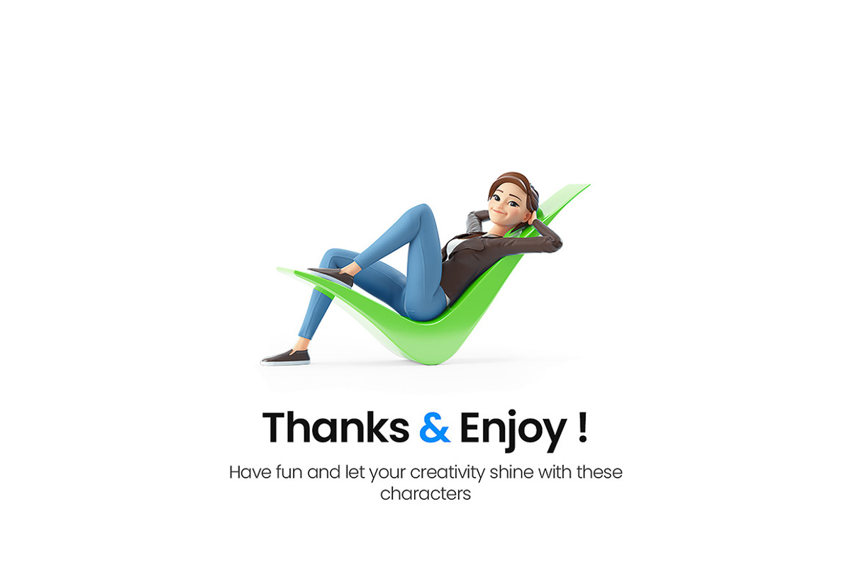 Cartoon Woman – Set of 60 Poses, a Person Illustration by 3DMask (Photo 6 of 6)