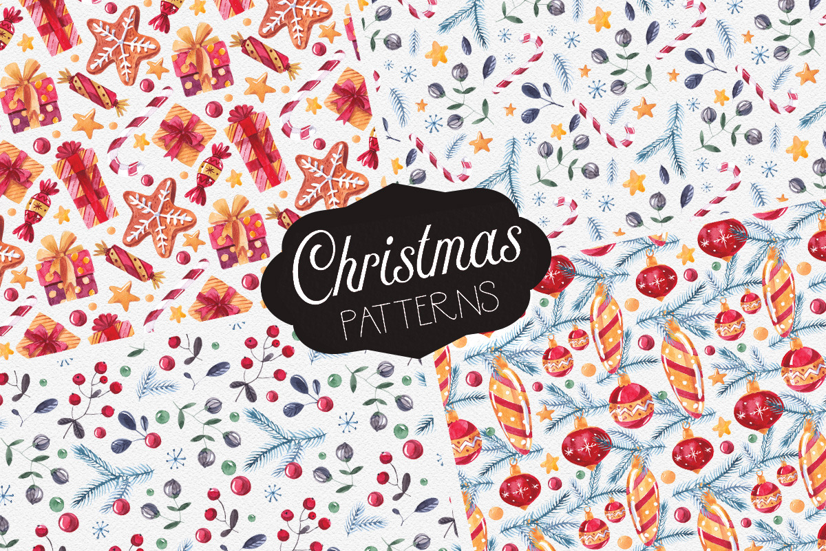 Christmas watercolor collection, an Illustration by martynmarin (Photo 2 of 3)