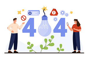 Error 404 Page Not Found Concept, a Technology Illustration by Flashvector