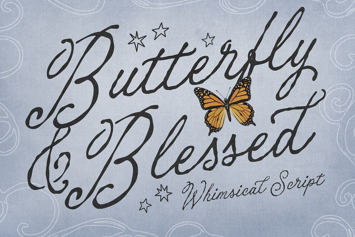 Butterfly & Blessed Handwritten Font, a Script Font by The Native Saint Club (Photo 1 of 15)