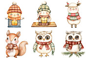 Kawaii Plaid Christmas Clipart, a Seasonal Illustration by CitraGraphics (Thumbnail 4 of 9)