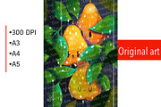 Rainy Pears 300 DPI PDF, a Food Illustration by Tiny Wonder Arts (Thumbnail 2 of 3)