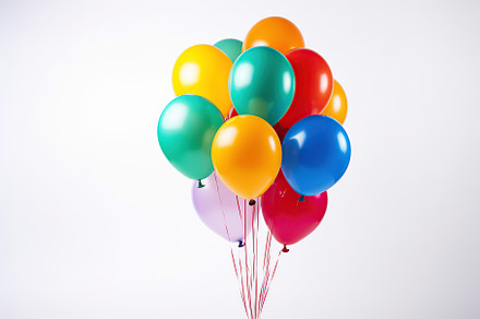 Colorful balloons on white background, a Holiday Photo by AlyaAnd
