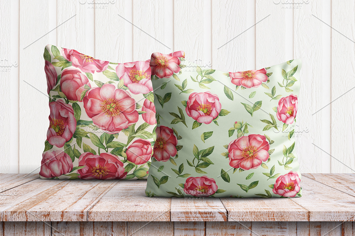 Peonies Seamless Patterns, a Pattern Graphic by Irina Diasli (Photo 8 of 8)