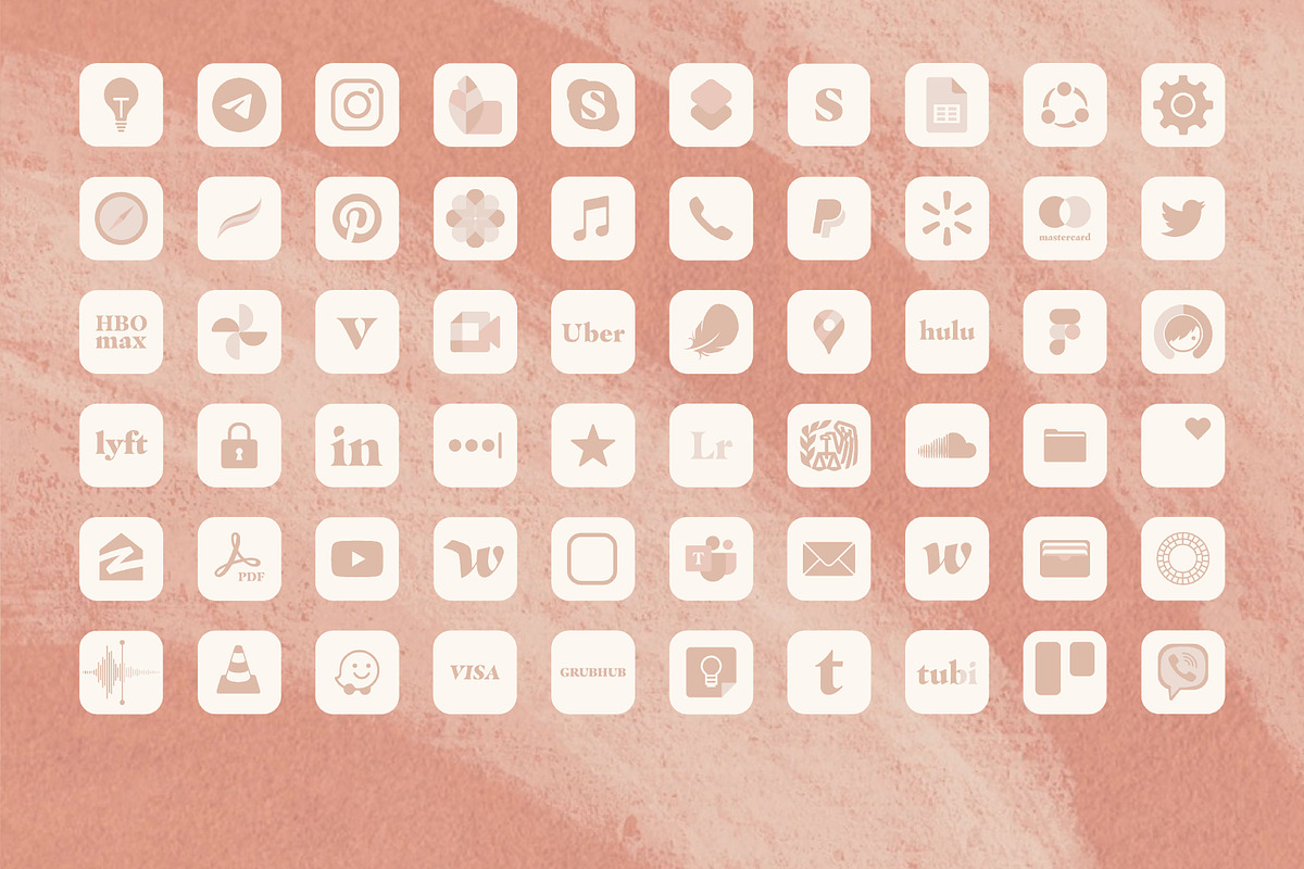 Beige Iphone App Covers Blush Pink IOS 14 App Icons Creative Market