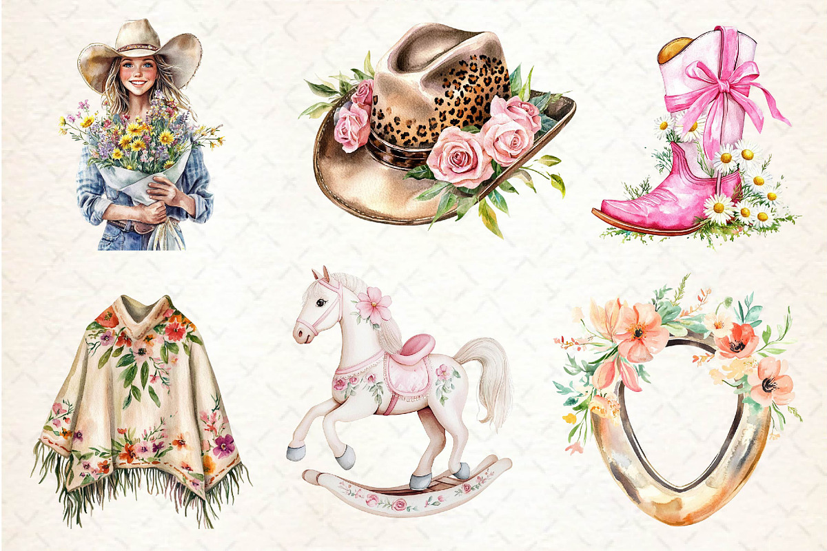 Western Mothers Day Cowgirl Clipart, an Illustration by Dream Creation (Photo 5 of 6)