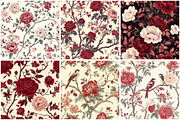 Red & White Chinoiserie Digital Pape, a Texture Graphic by CitraGraphics (Thumbnail 2 of 9)