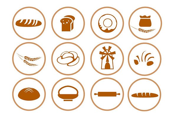 Bread Flat Icons