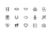 Heart Love Line Icons Set, an Outline Icon by studiogstock (Thumbnail 4 of 4)