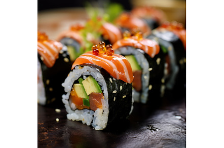 Delicious Sushi Roll with Red Fish, a Food & Drink Photo by Grey Coast Media