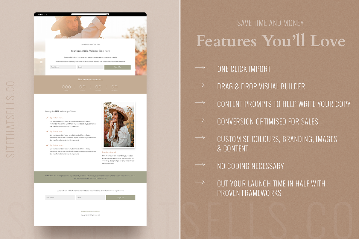 Webinar Course Sales Funnel Template, a WordPress Template by Site That Sells (Photo 3 of 4)