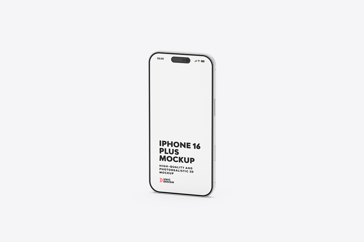 iPhone 16 Plus Mockup, an iPhone Mockup by UnicDesign (Photo 7 of 21)