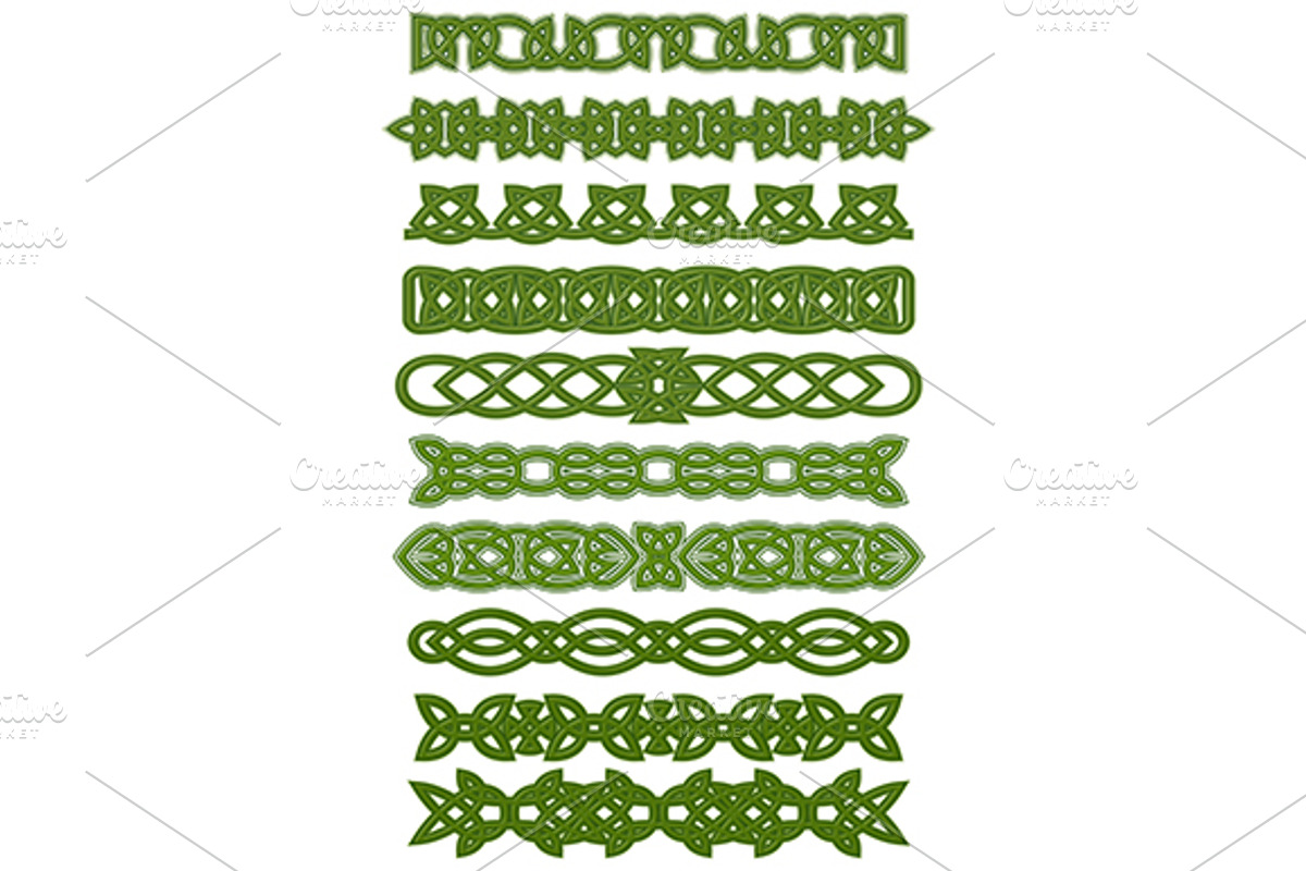 Green celtic knots ornaments