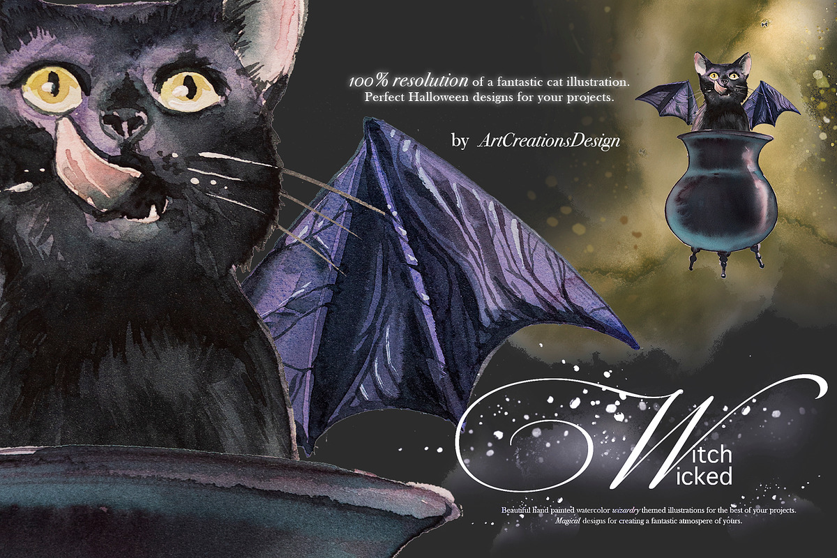 Hand-Painted Wicked Witch Clipart, a Seasonal Illustration by ArtCreationsDesign (Photo 6 of 13)