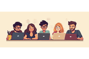 Team working together. People, a Person Illustration by Stock-Smart-Start