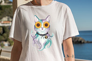 Witchy Sunflower Ghost Halloween Cli, an Illustration by SVGArt (Thumbnail 8 of 8)