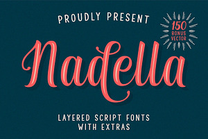 Nadella Layered Script Font