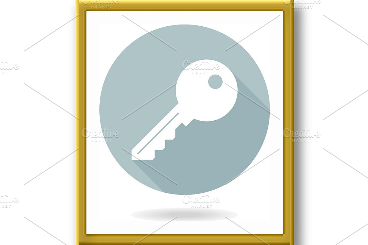 Vector Key Flat Icon, an Outline Icon by FineArtStudio (Photo 3 of 3)
