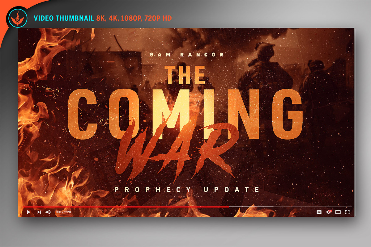 Coming War YouTube Video Thumbnail, a Social Media Template by SeraphimChris (Photo 1 of 3)