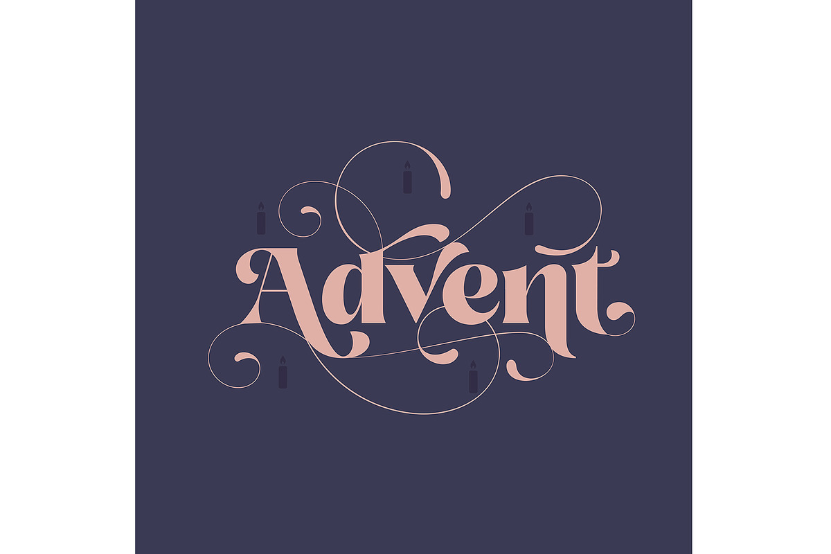 Advent title lettering with candles, a Graphic by Sync Design Soultions