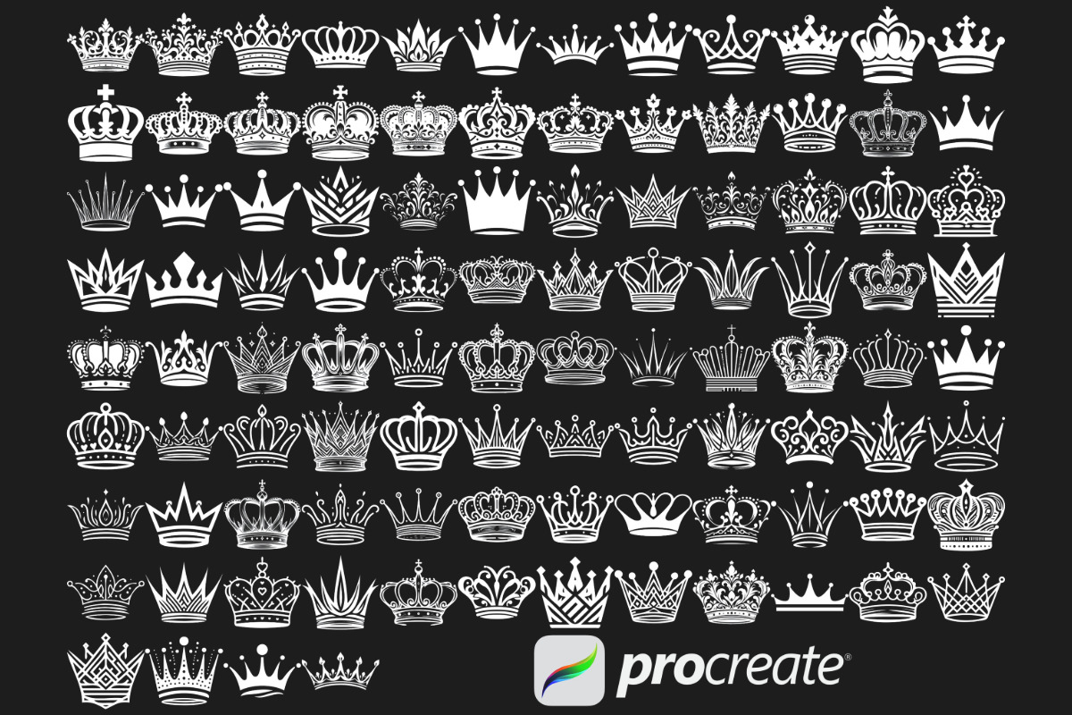 Royal Crowns Set 1 Procreate Brush, a Brush Add-On by Disasterology Ink (Photo 5 of 10)