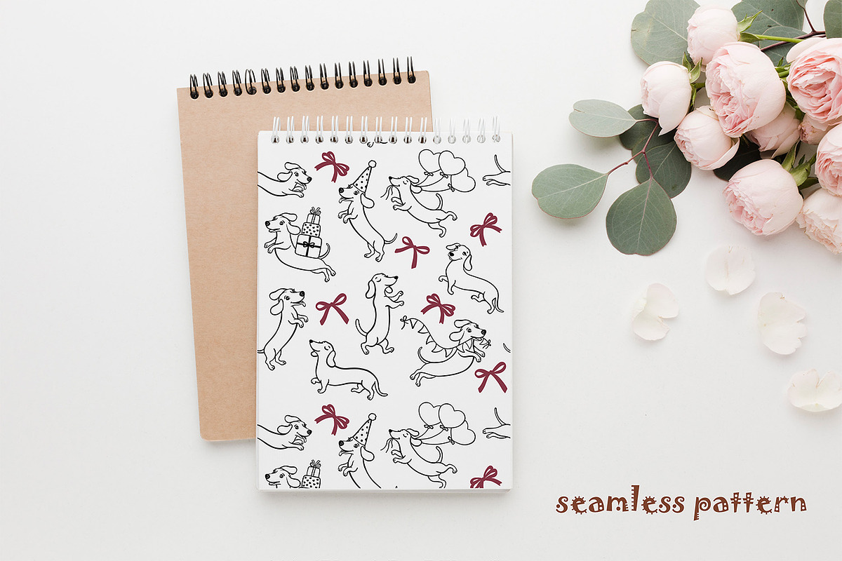 Funny Hand-Drawn Dachshund Dogs, an Animal Illustration by Watercolor dreams (Photo 2 of 3)