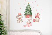 Christmas bunnies watercolor, an Animal Illustration by Marina Ermakova (Thumbnail 10 of 13)